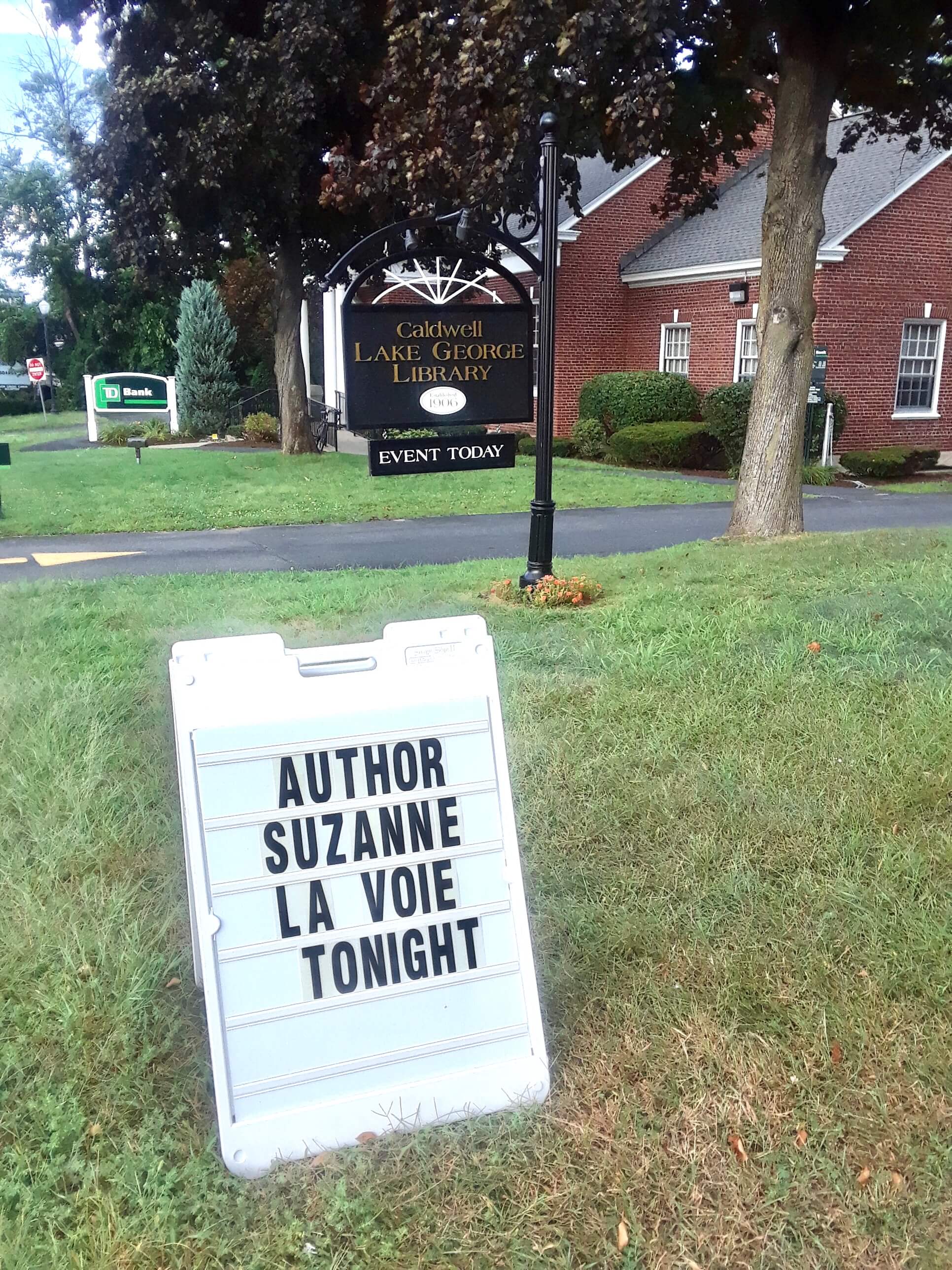 caldwell library sign showing suzanne lavoie's name