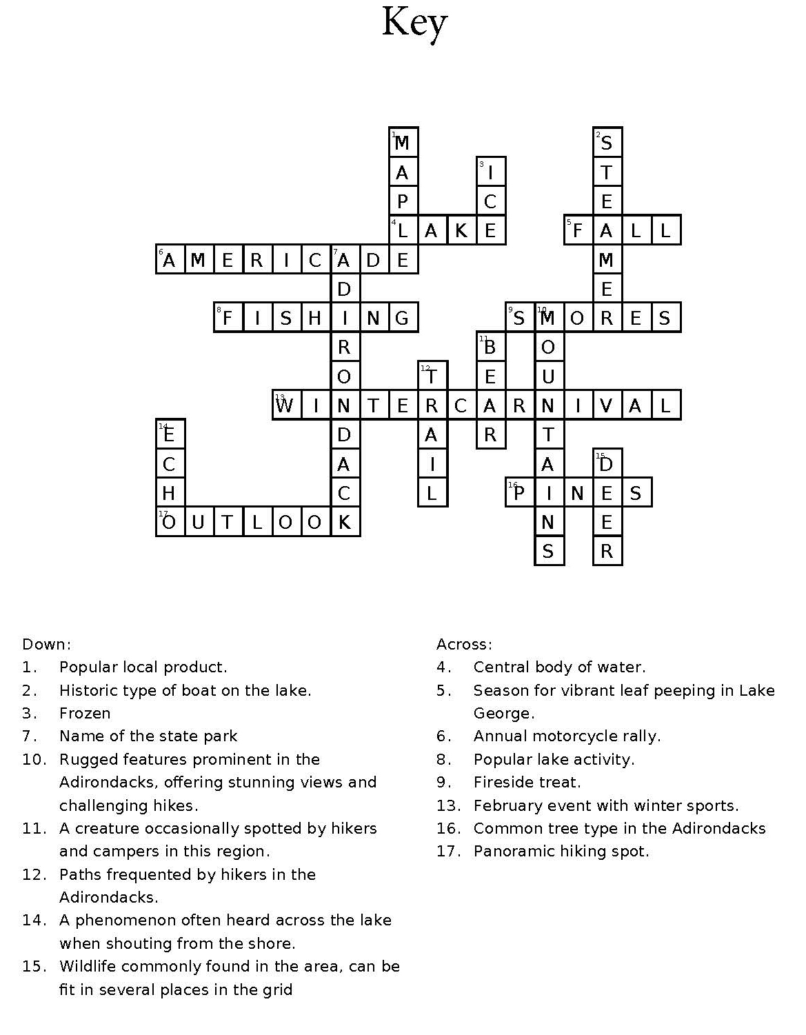 crossword answers